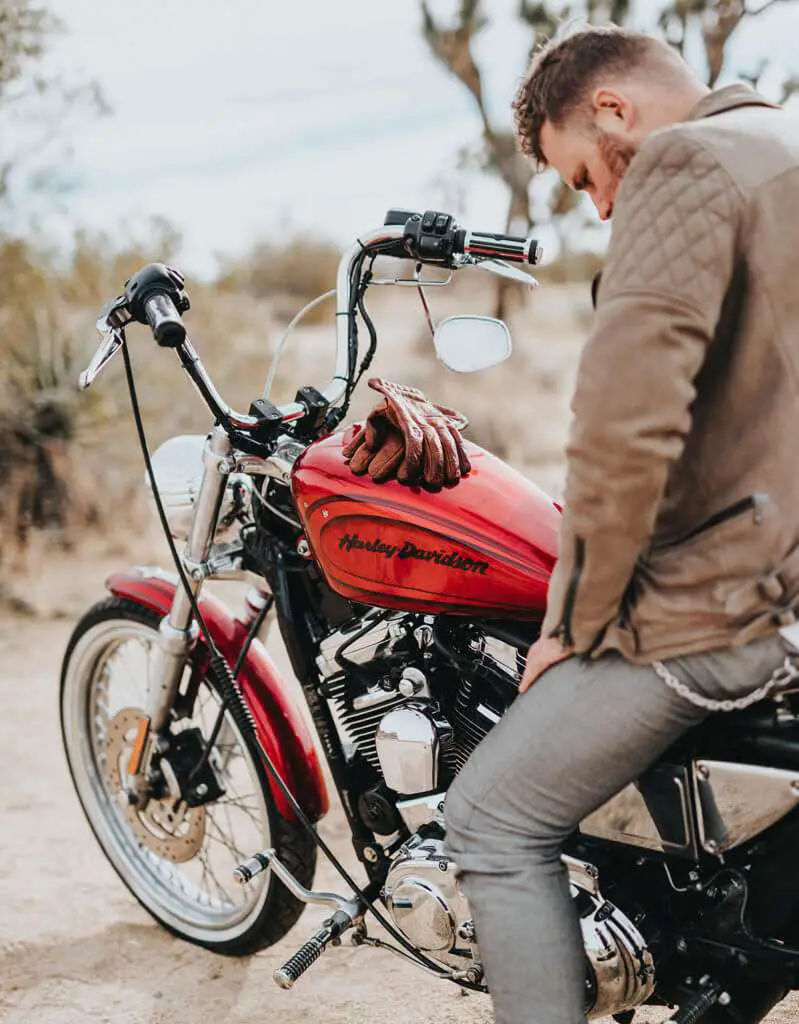 Motorcycle Gloves on a Harley