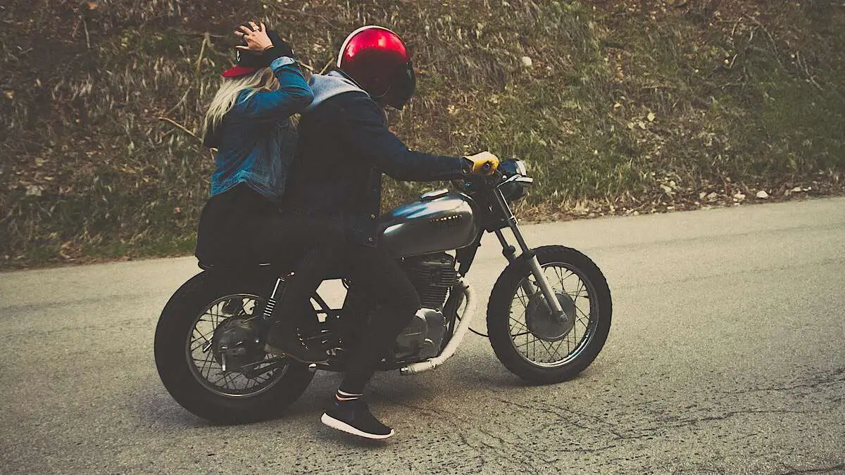 Couple on motorcycle 