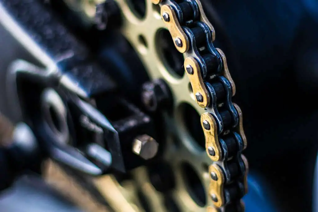 Motorcycle chain close-up
