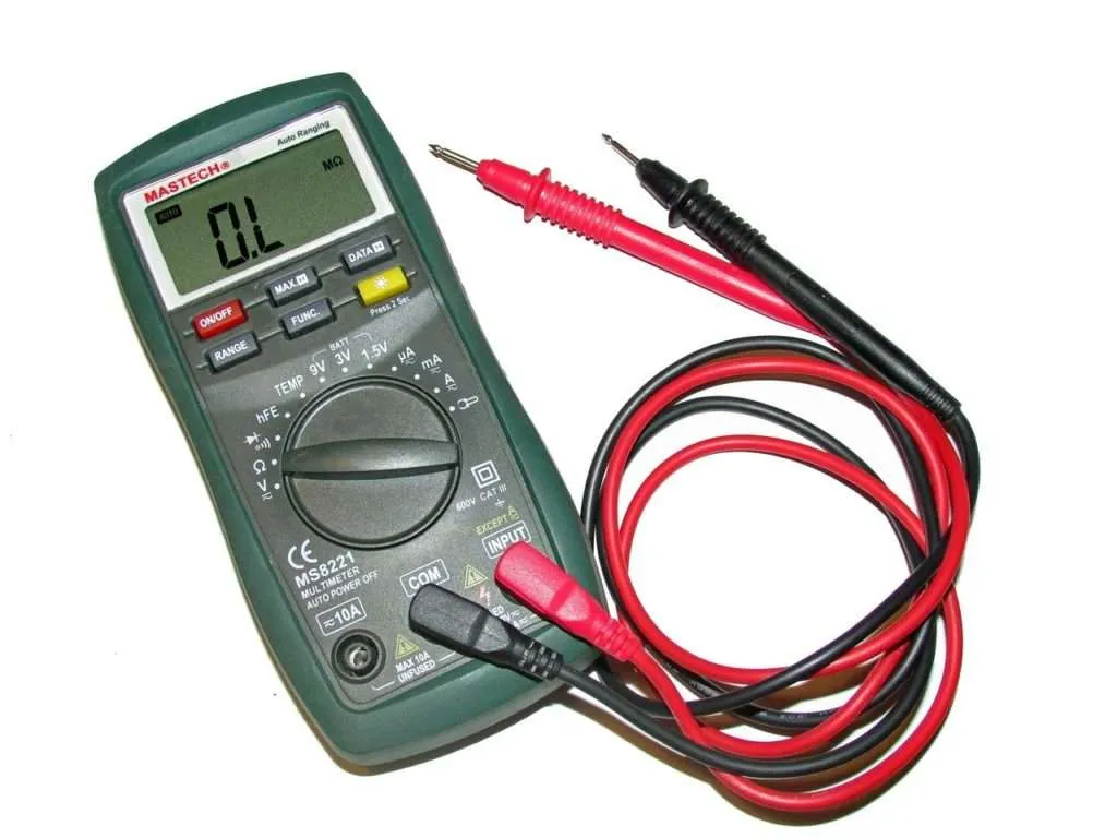 Voltmeter with wires attached