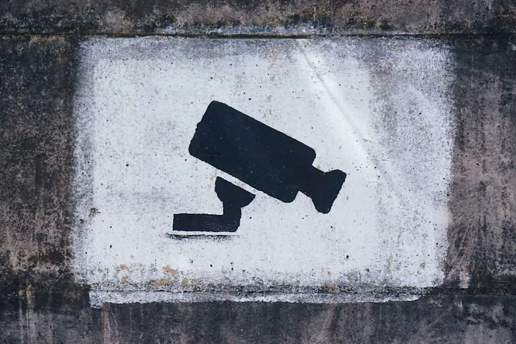 Surveillance camera stencil 