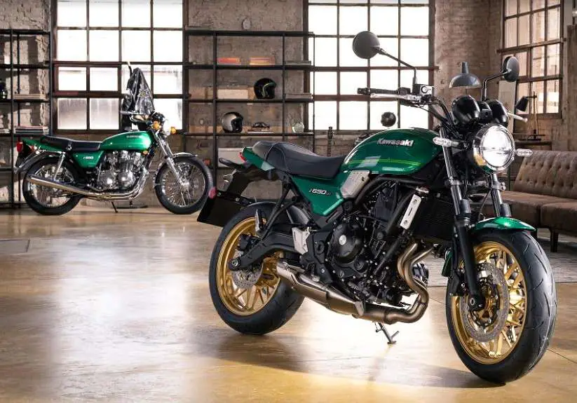 Two Kawasaki Z650RS inside