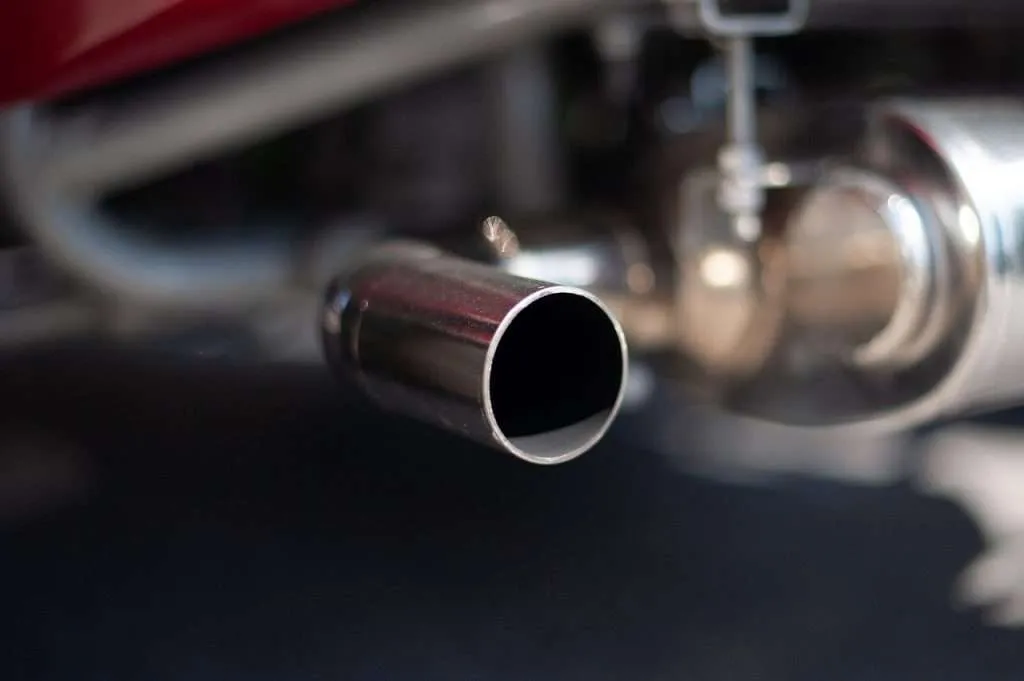 Motorcycle exhaust pipe close-up