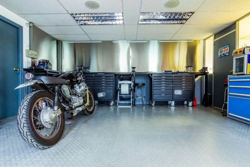 Motorcycle in a garage 