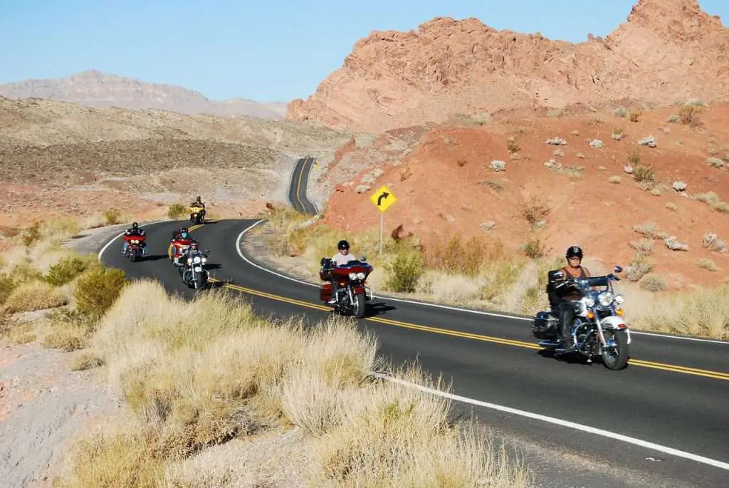 Motorcycle riders in the desert